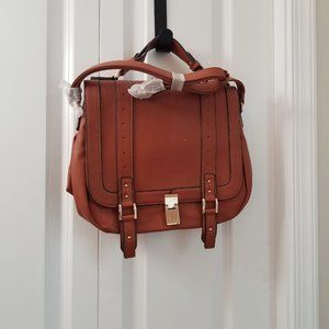 Brown carryall, JUSTFAB cognac bag, brown purse, brown bag